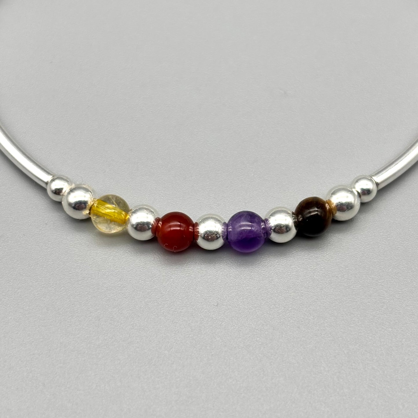 Virgo zodiac star sign women's sterling silver stacking bracelet