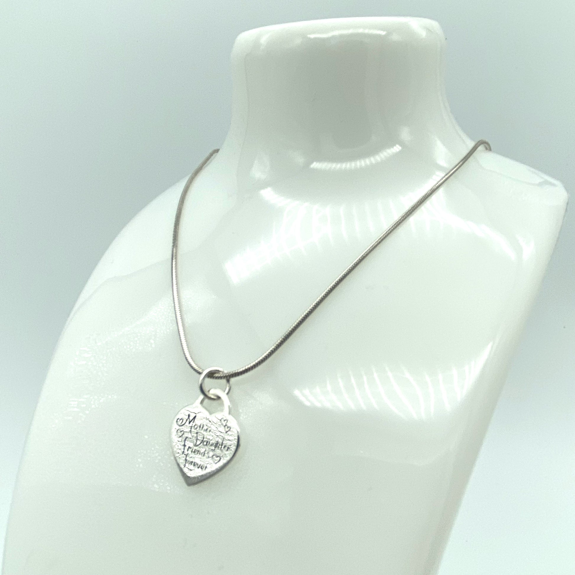 Sterling Silver Necklace with "Mother Daughter" Pendant by My Silver Wish
