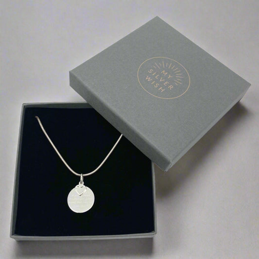 Sterling Silver Necklace with "A True Friend Reaches for your Hand but touches your Heart" Pendant by My Silver Wish