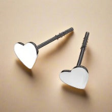 Heart stud earrings by My Silver Wish