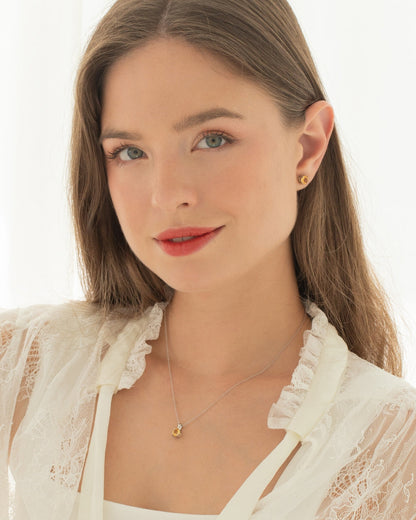 Citrine Solitaire Pendant Necklace in Sterling Silver