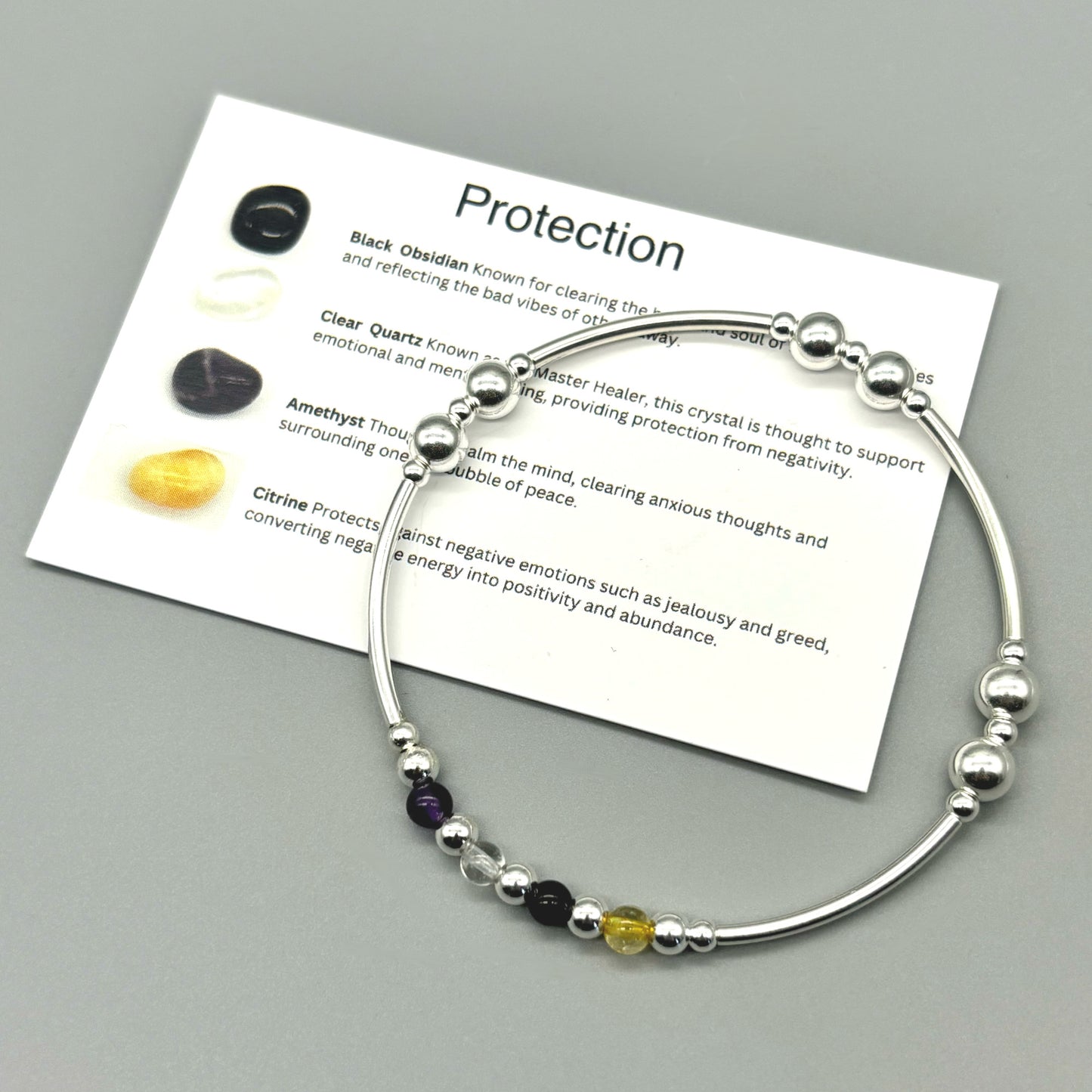 Crystal healing bracelet for Protection by My Silver Wish