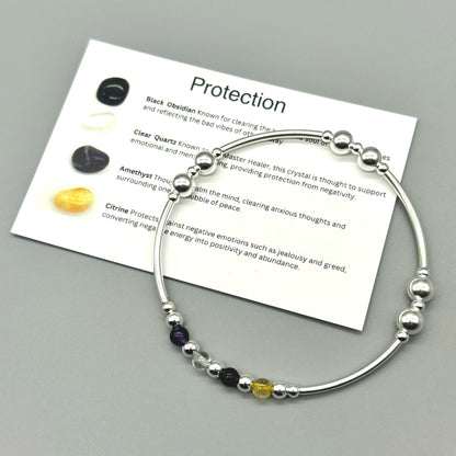 Crystal healing bracelet for Protection by My Silver Wish