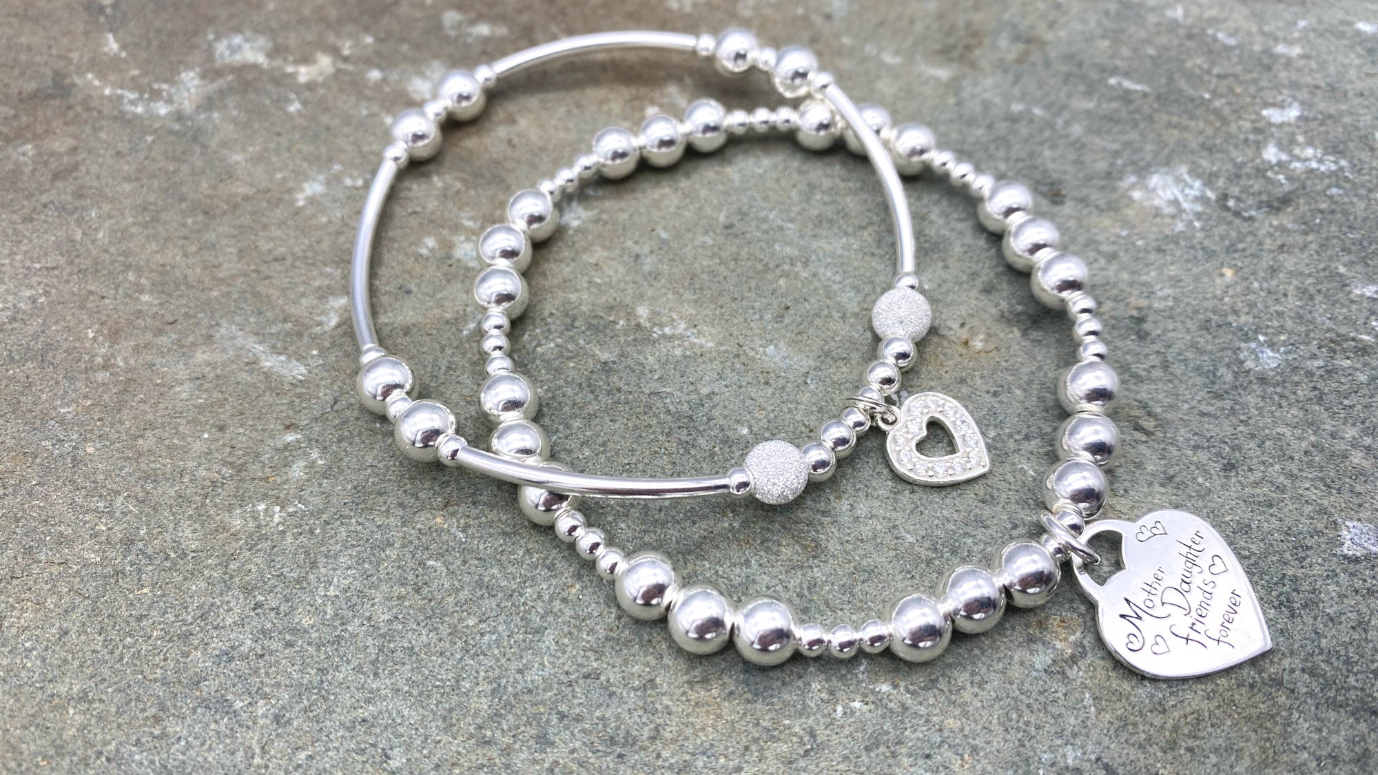 Mother's Day Collection of Silver Stacking Bracelets at My Silver Wish