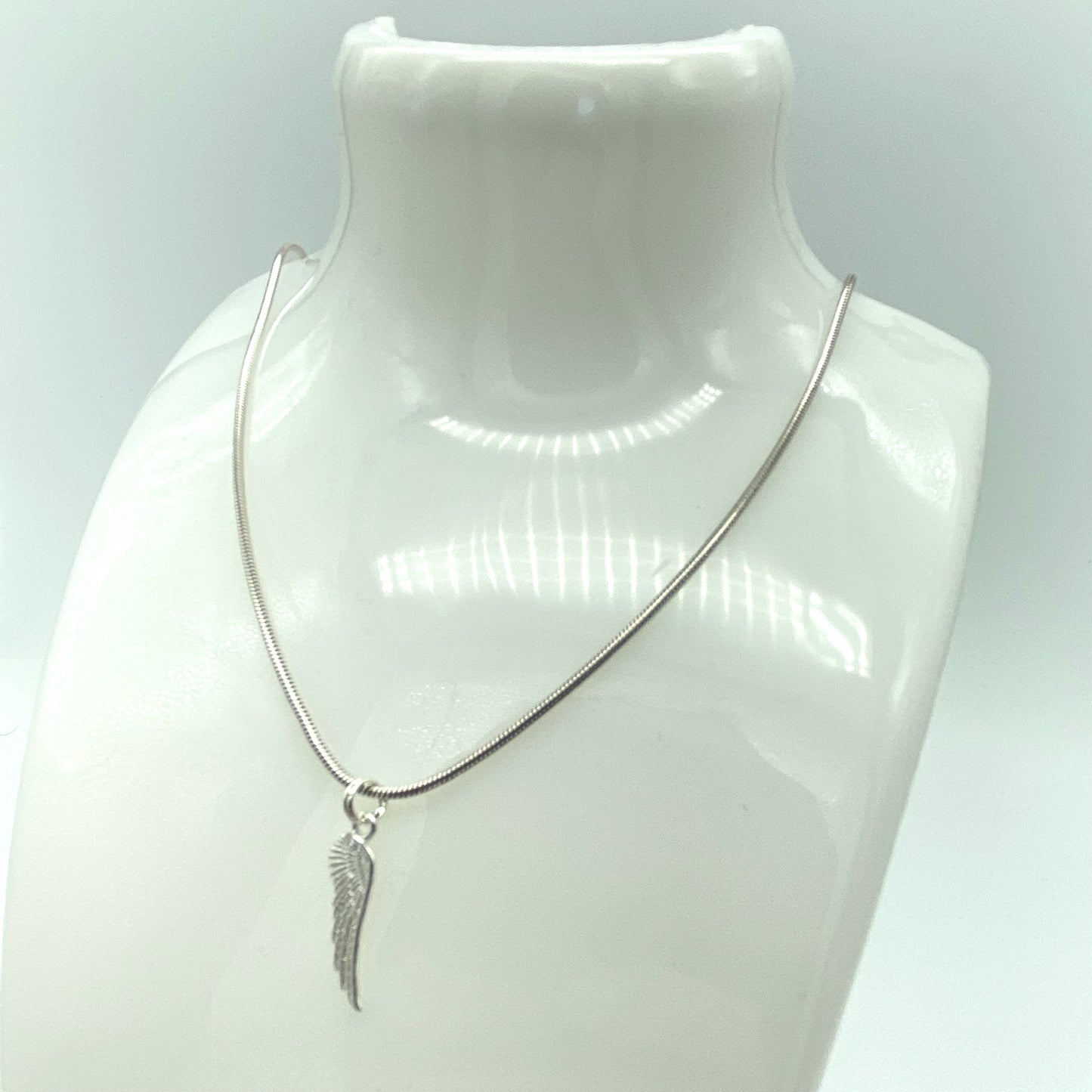 Sterling Silver Necklace with Angel Wing Pendant by My Silver Wish