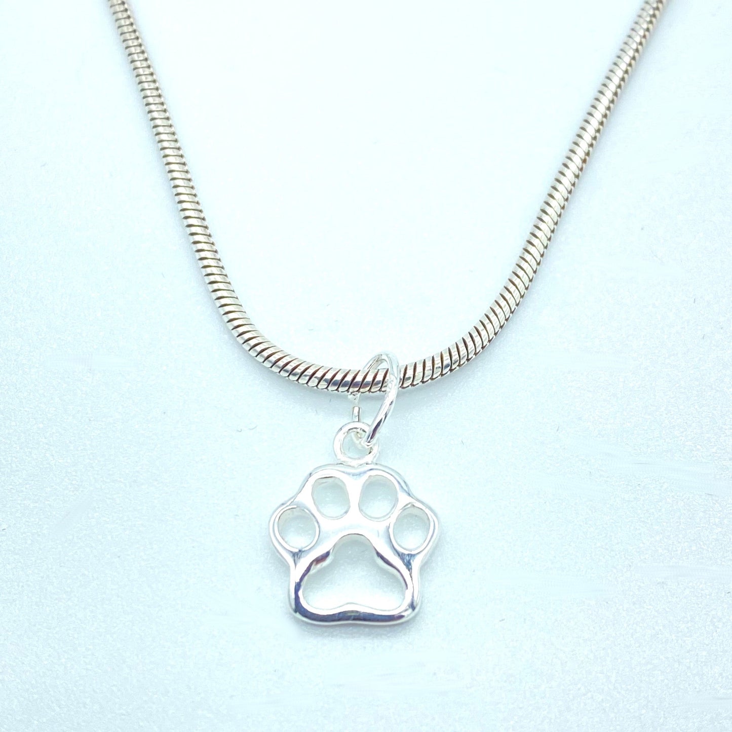 Sterling Silver Necklace with Cat Paw Pendant by My Silver Wish