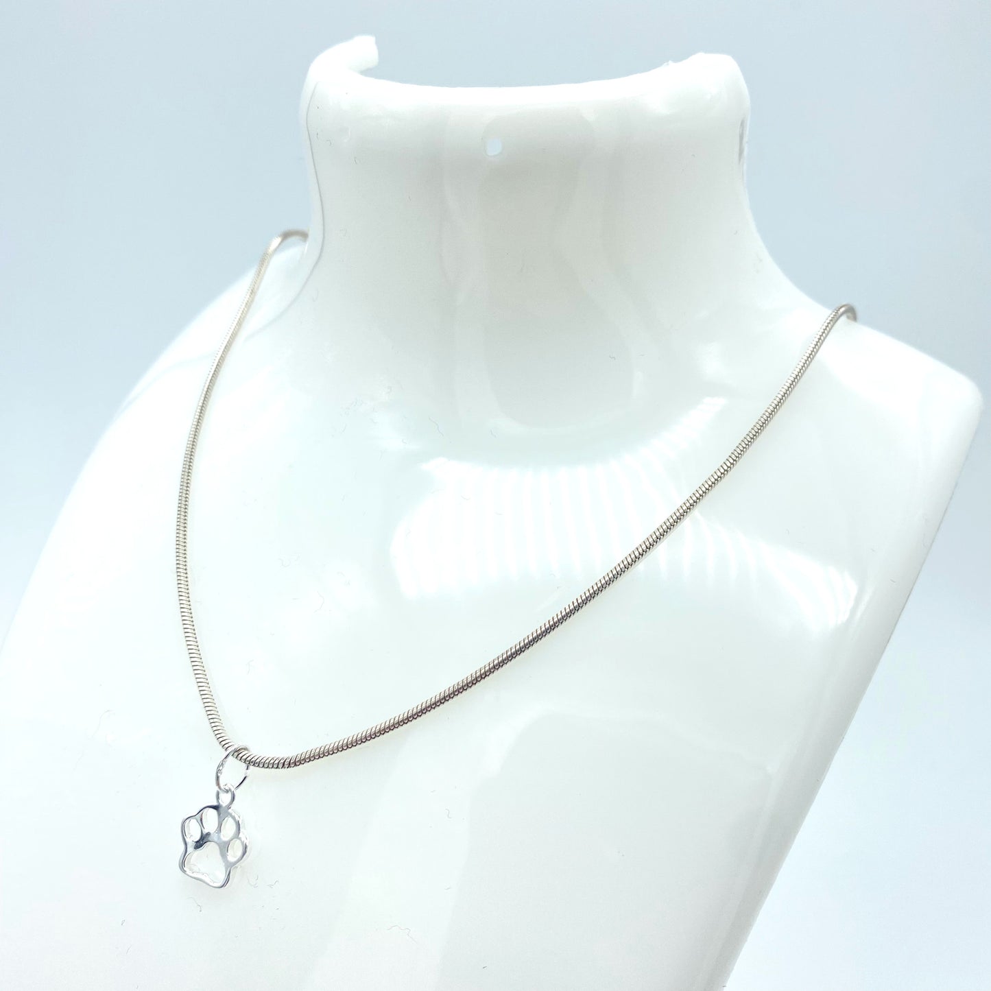 Sterling Silver Necklace with Dog Paw Pendant by My Silver Wish