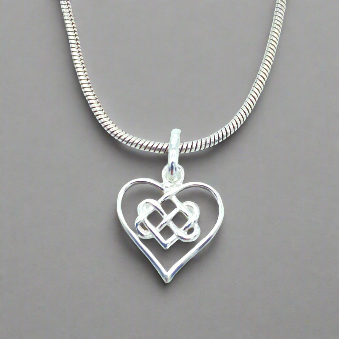 Sterling Silver Necklace with Infinity Heart Pendant by My Silver Wish