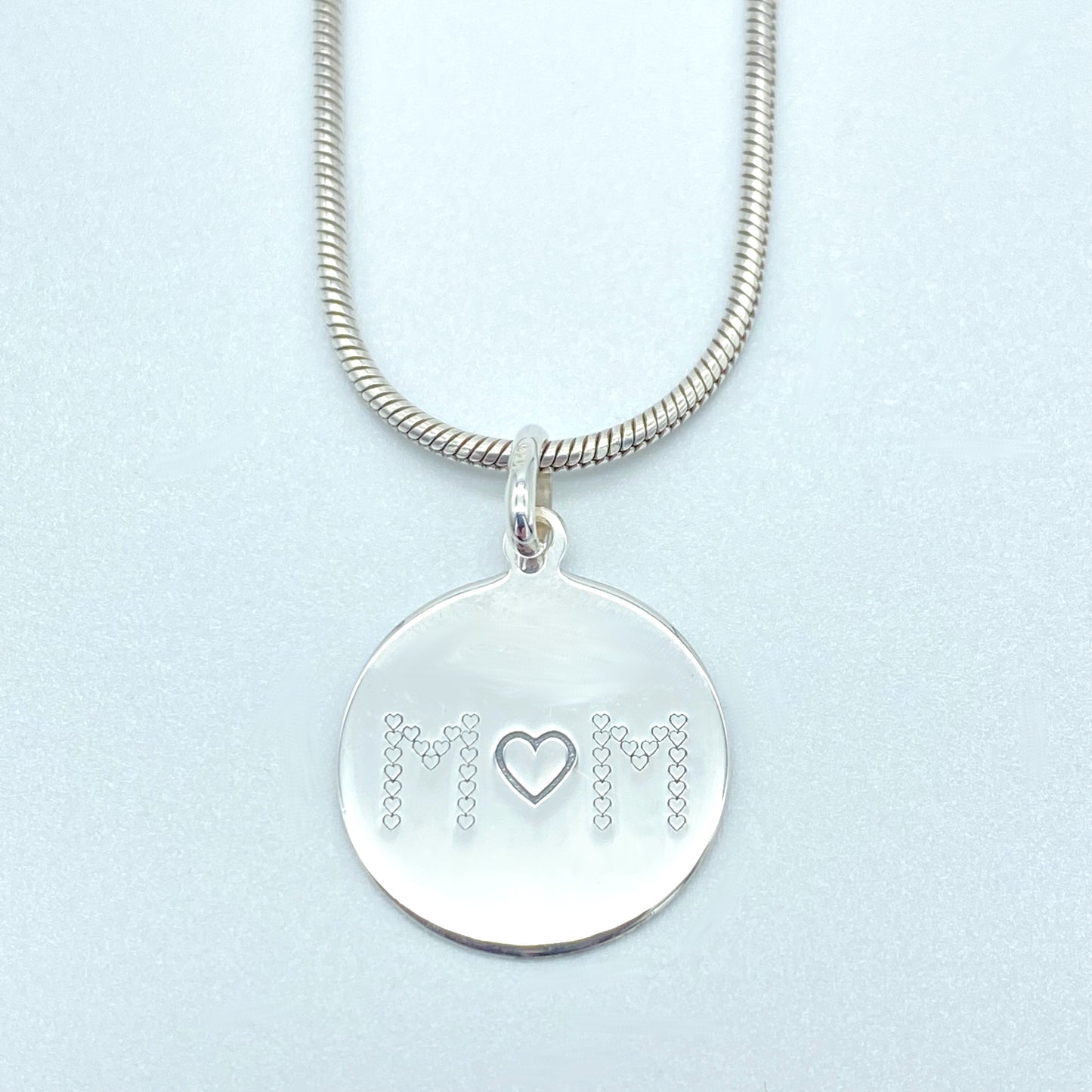 Rear of Sterling Silver Necklace with "A Mother's Love is Like No Other" Pendant by My Silver Wish