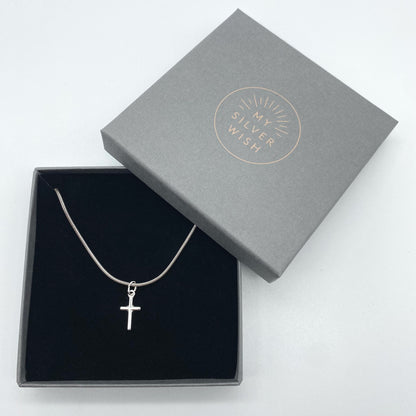 Sterling Silver Necklace with Cross Pendant by My Silver Wish