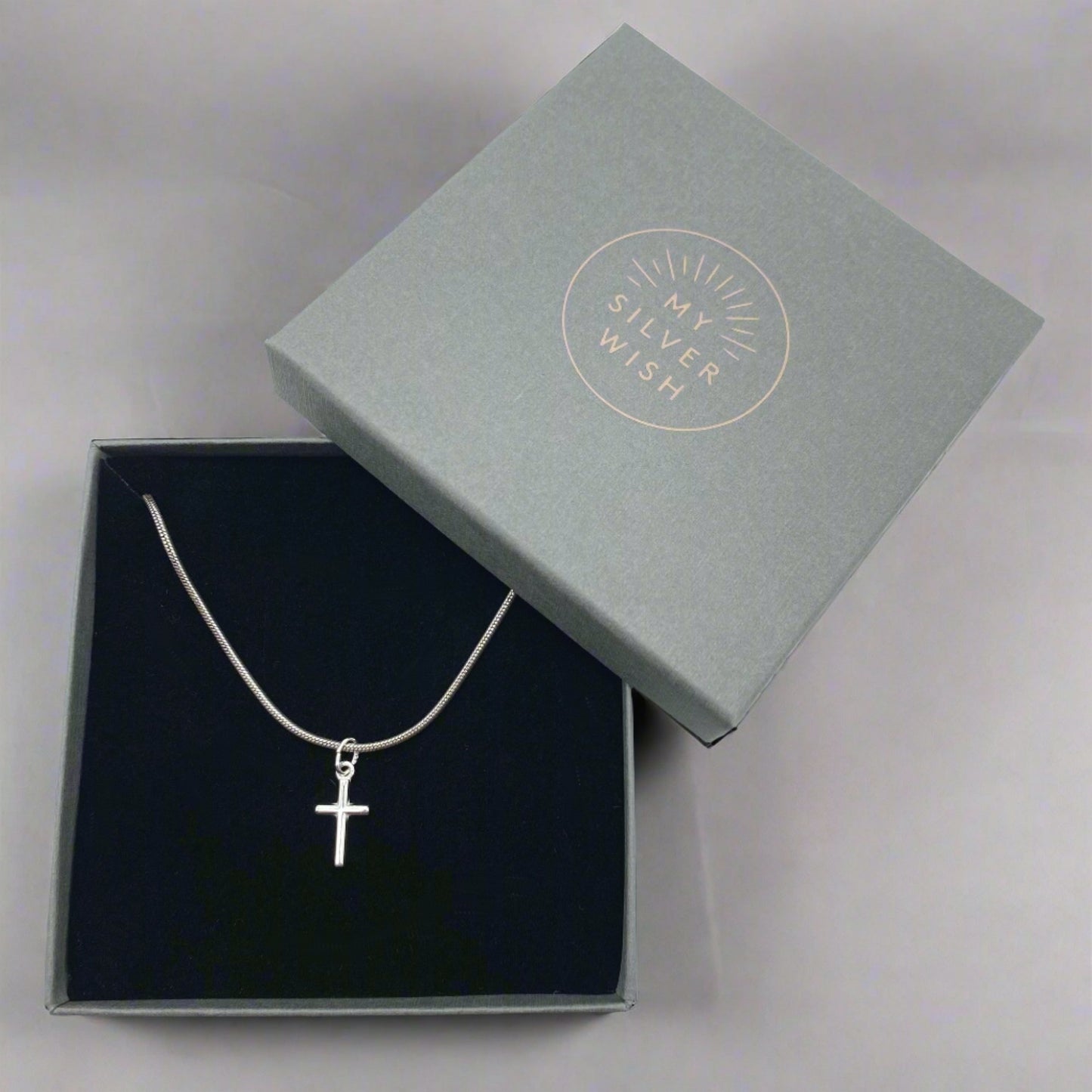 Sterling Silver Necklace with Cross Pendant by My Silver Wish