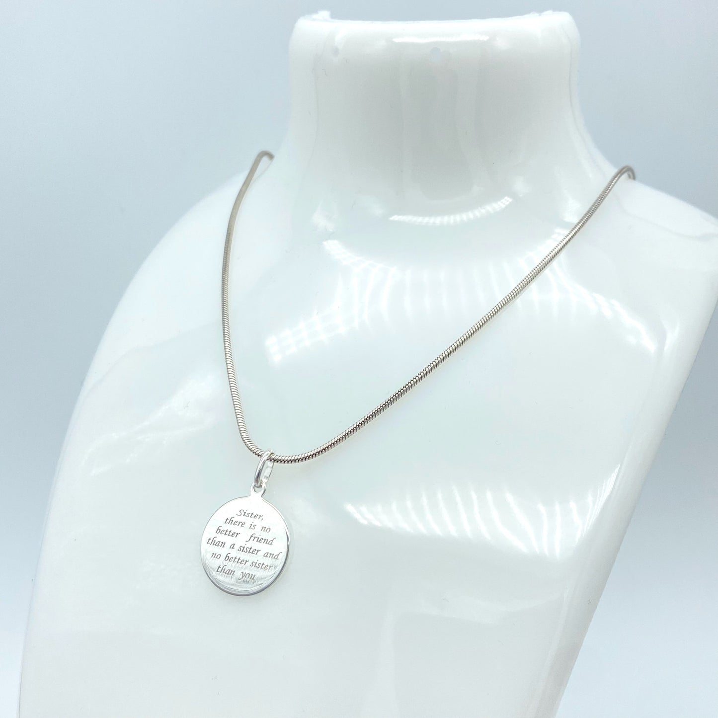 Sterling Silver Necklace with Sister Pendant by My Silver Wish