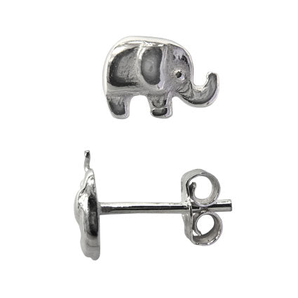 Elephant Sterling Silver Stud Earrings by My Silver Wish