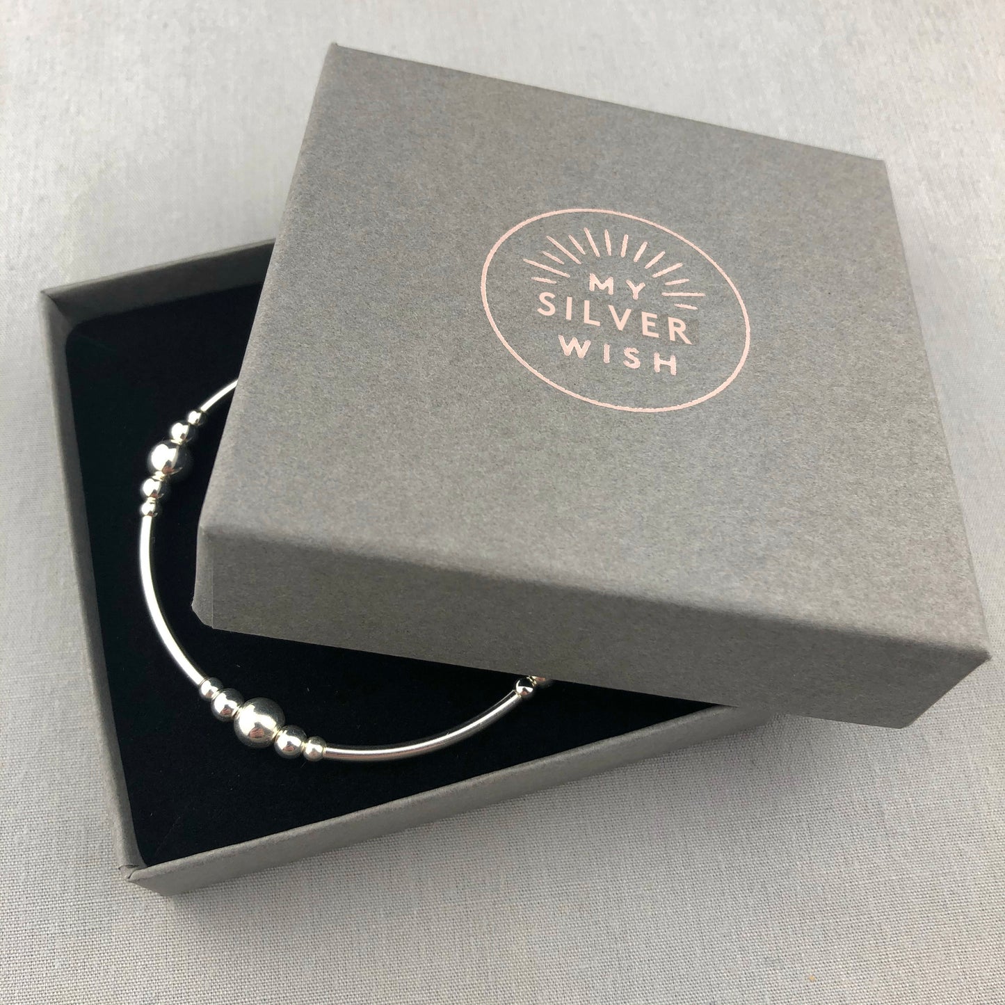 My Silver Wish Gift Box with charm bracelet inside