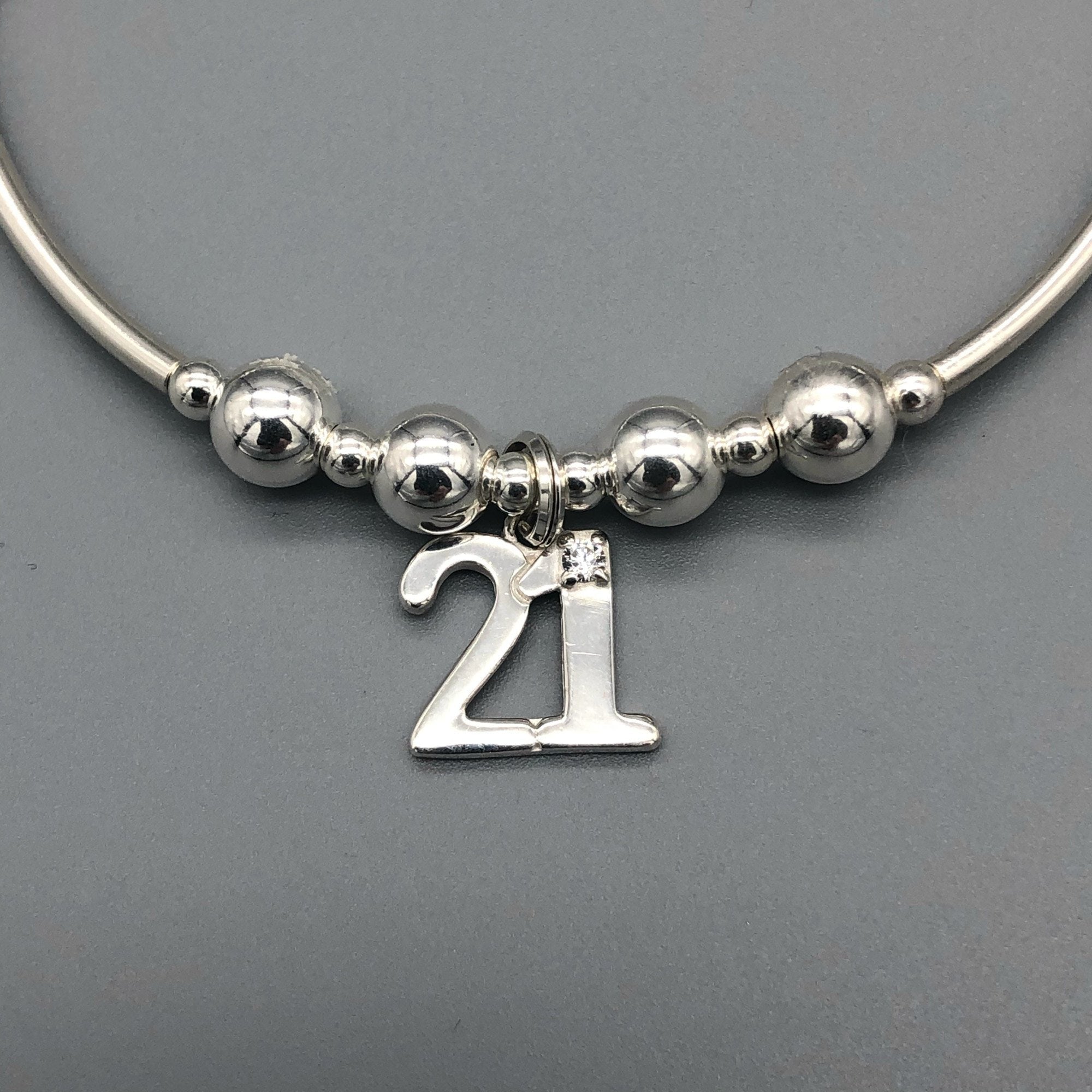 Age 21 'Birthday Wishes' Silver Plated Charm Bead Bracelet – Liberty Charms
