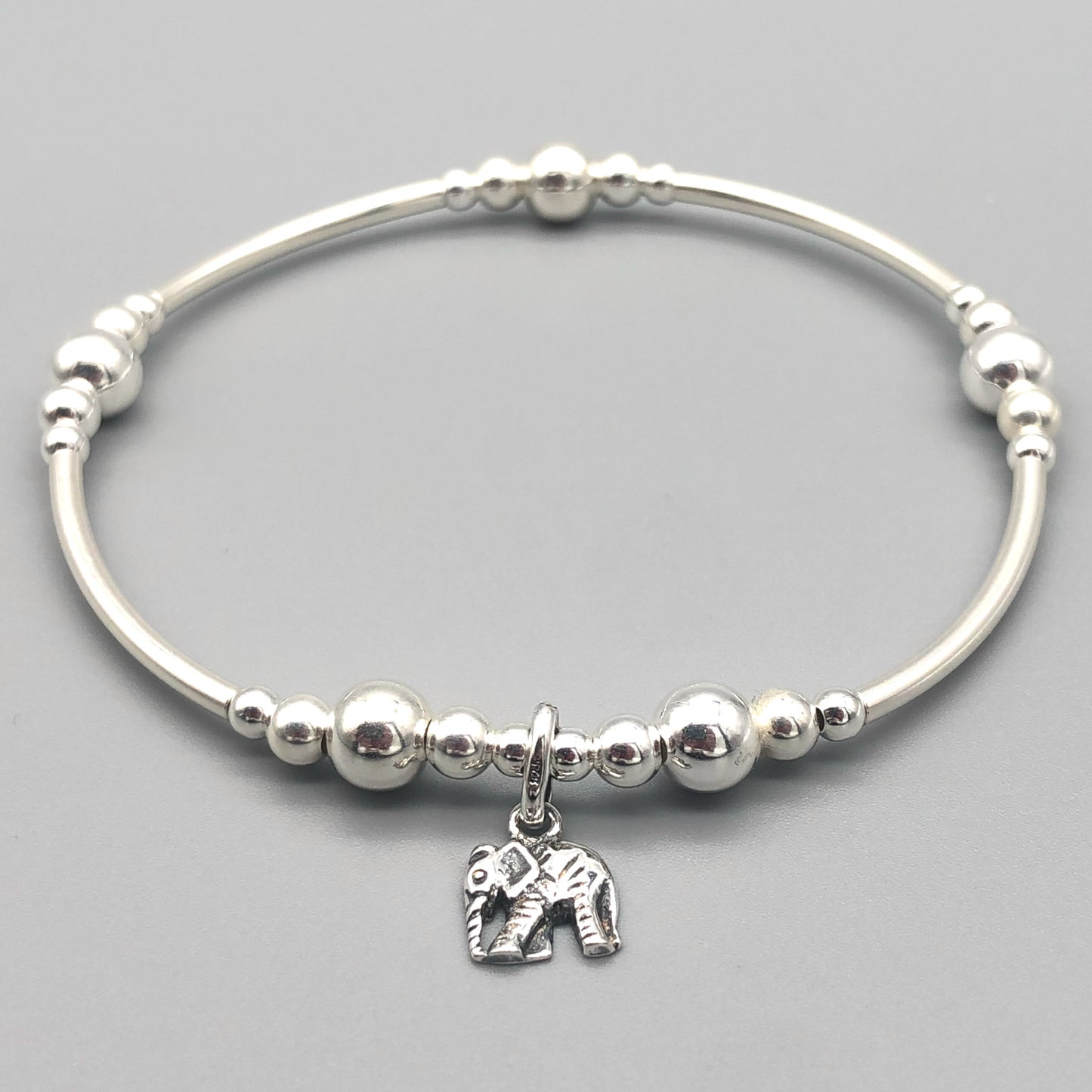 Elephant Charm Children's Sterling Silver Stacking Bracelet by My Silver Wish