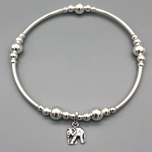 Elephant Charm Children's Sterling Silver Stacking Bracelet by My Silver Wish
