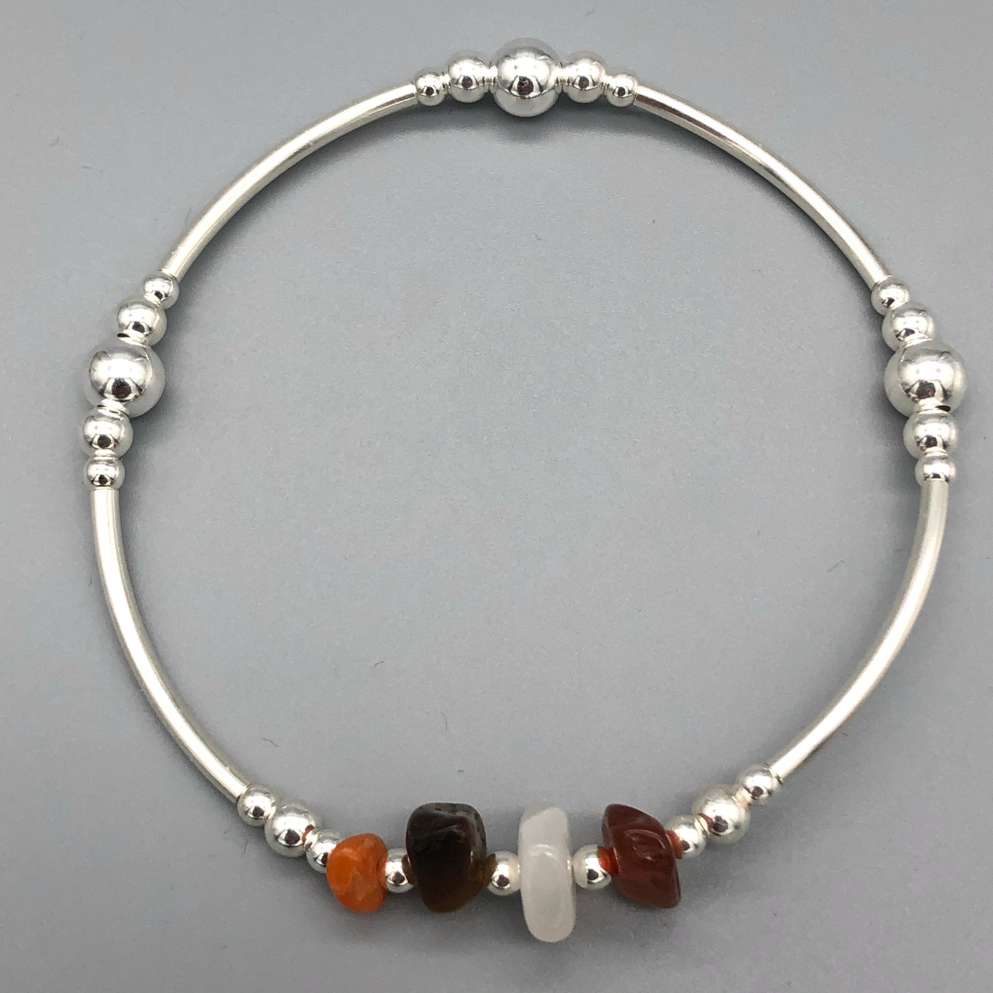 Confidence crystal gemstone 925 silver women's stacking charm