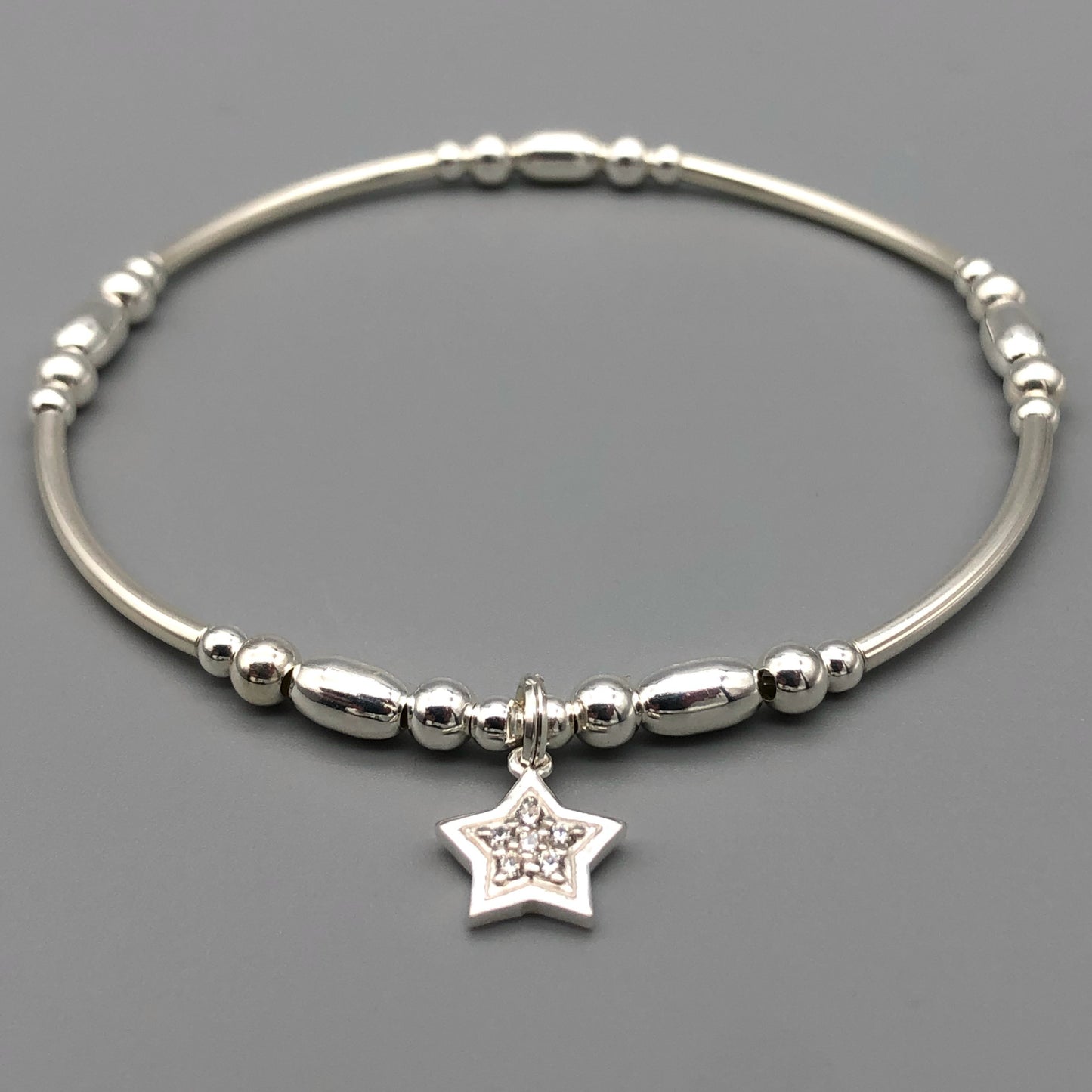 Star Charm Sterling Silver Women's Stacking Bracelet by My Silver Wish