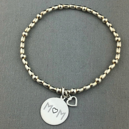 "Mum" sterling silver hand-made women's stacking charm bracelet by My Silver Wish