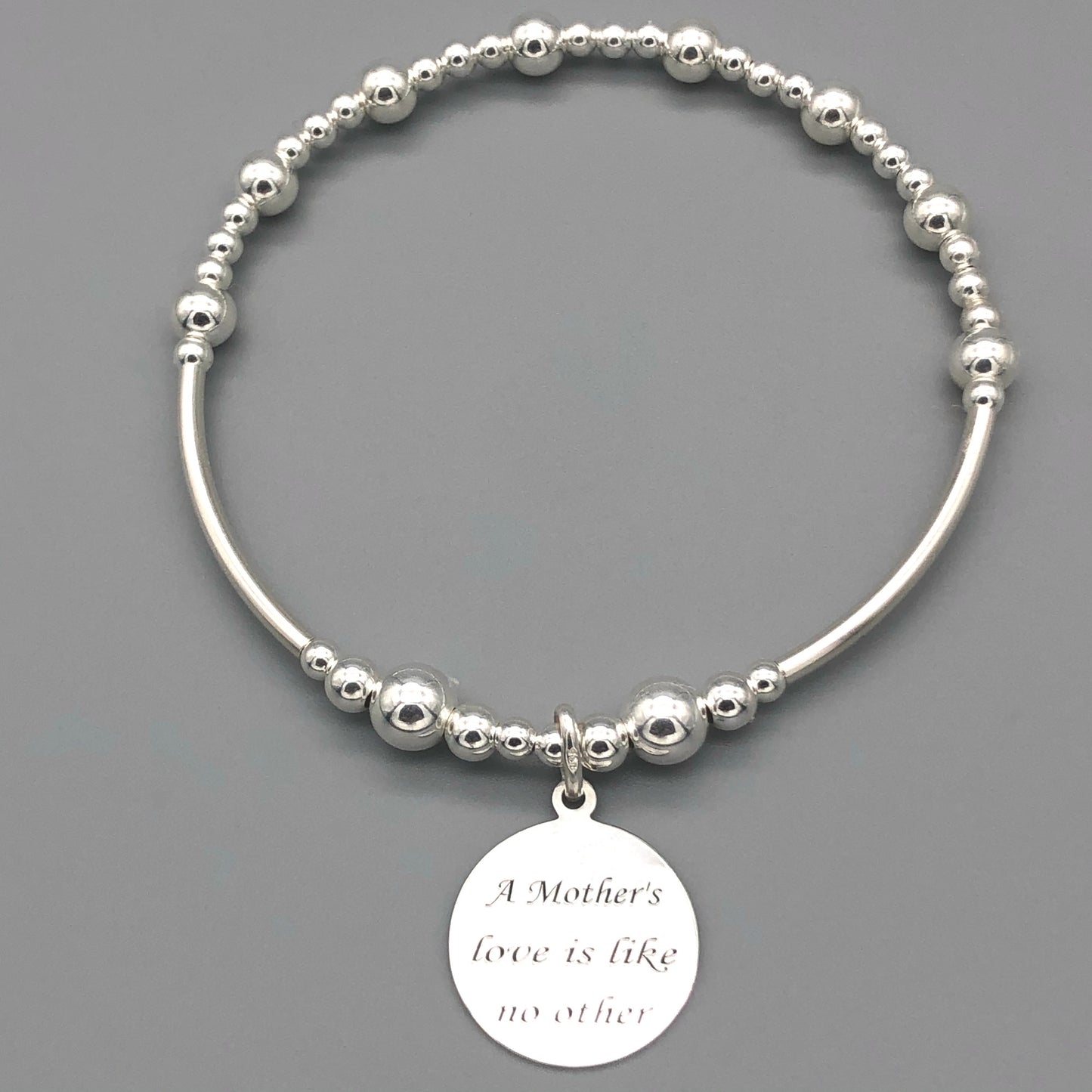 "Mother's love is like no other" sterling silver women's charm bracelet by My Silver Wish