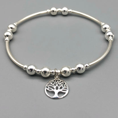 Tree of Life charm sterling silver women's hand-made stacking bracelet by My Silver Wish