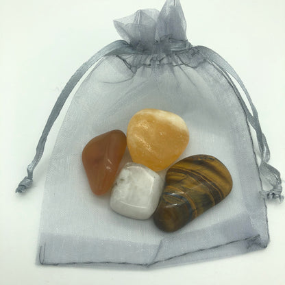 Give Me Confidence Healing Crystals: Calcite, Tigers Eye, Carnelian, Moonstone