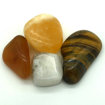 Give Me Confidence Healing Crystals: Calcite, Tigers Eye, Carnelian, Moonstone