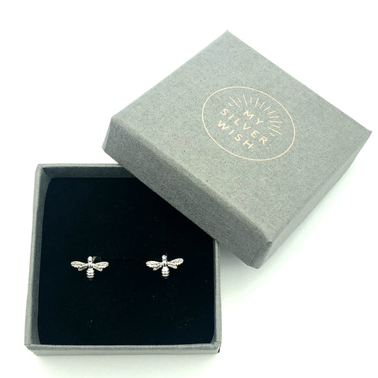 Bee Sterling Silver Stud Earrings by My Silver Wish