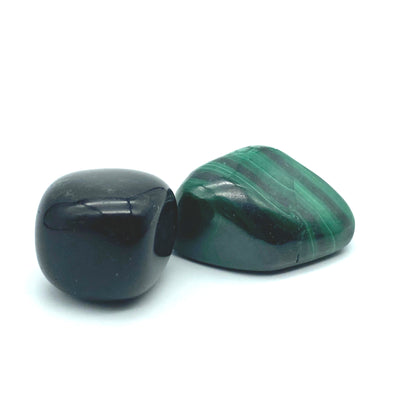 Malachite & Obsidian healing stones for personal growth & transformation by My Silver Wish